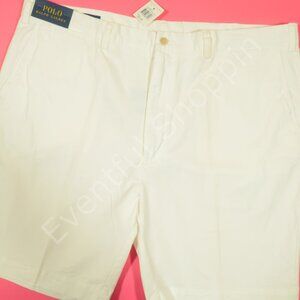 Polo Ralph Lauren Mens Shorts 44B White Chino Cotton Preppy Big & Tall New